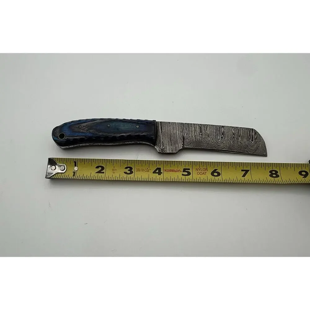 Handmade Damascus Steel Fixed Blade Knife w/ Leather Sheath – Pakistan Made NEW
